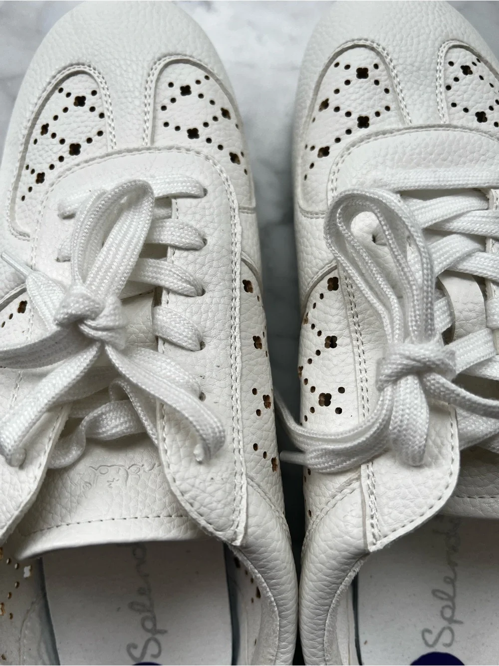 Splendid White Women's Perforated Julian Sneakers NWOB - Picture 6 of 10